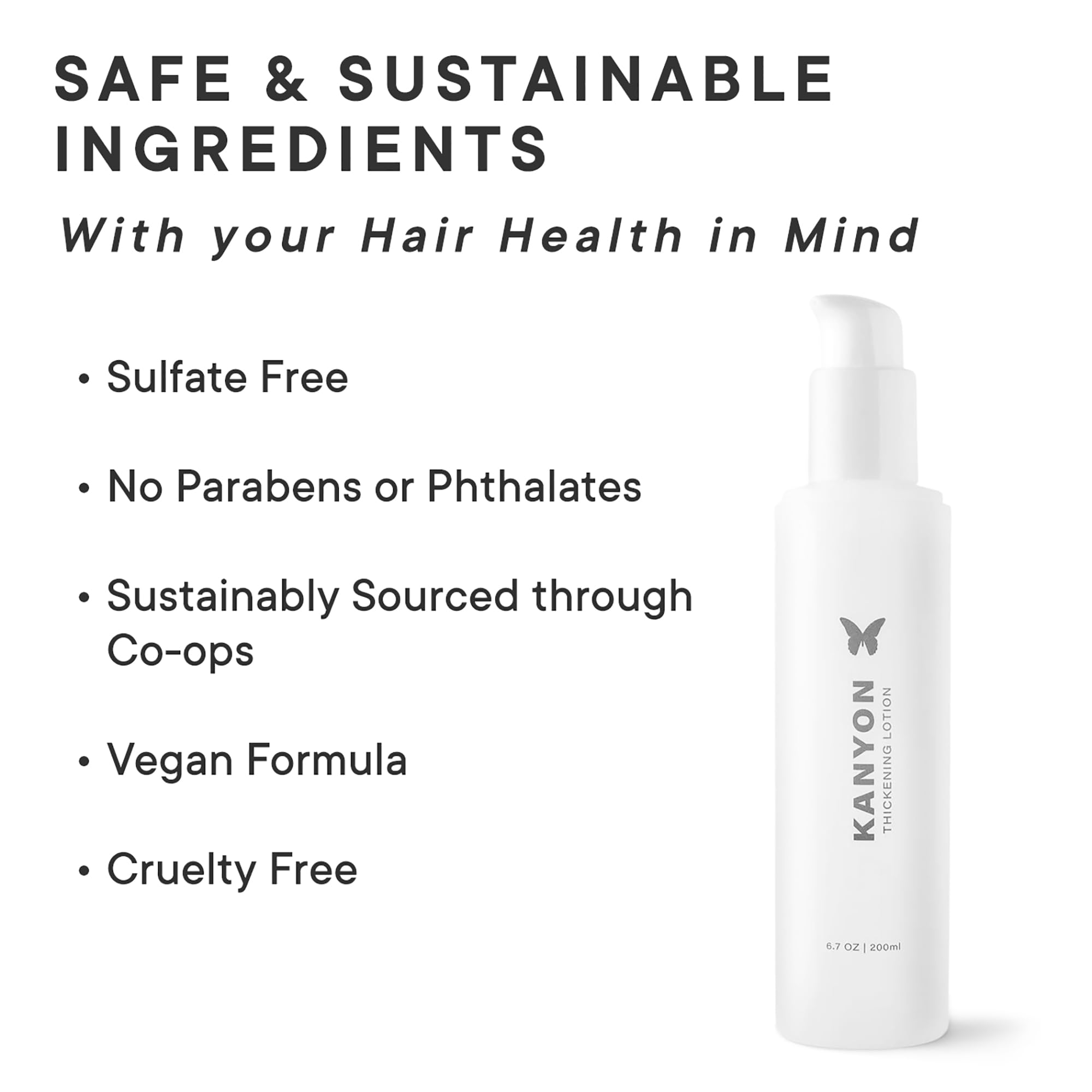 Kanyon Thickening Lotion 6.7 Oz for Thicker Fuller Hair - Style Curl Retention - Volume Root Booster - Heat Protection - Anti-Fr