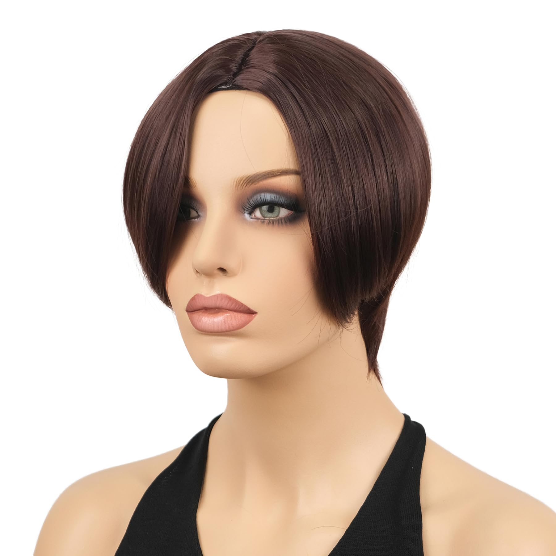 Lydell 6 Short Straight Wigs Classic Style Heat Resistant Fiber Synthetic 33 Dark Auburn