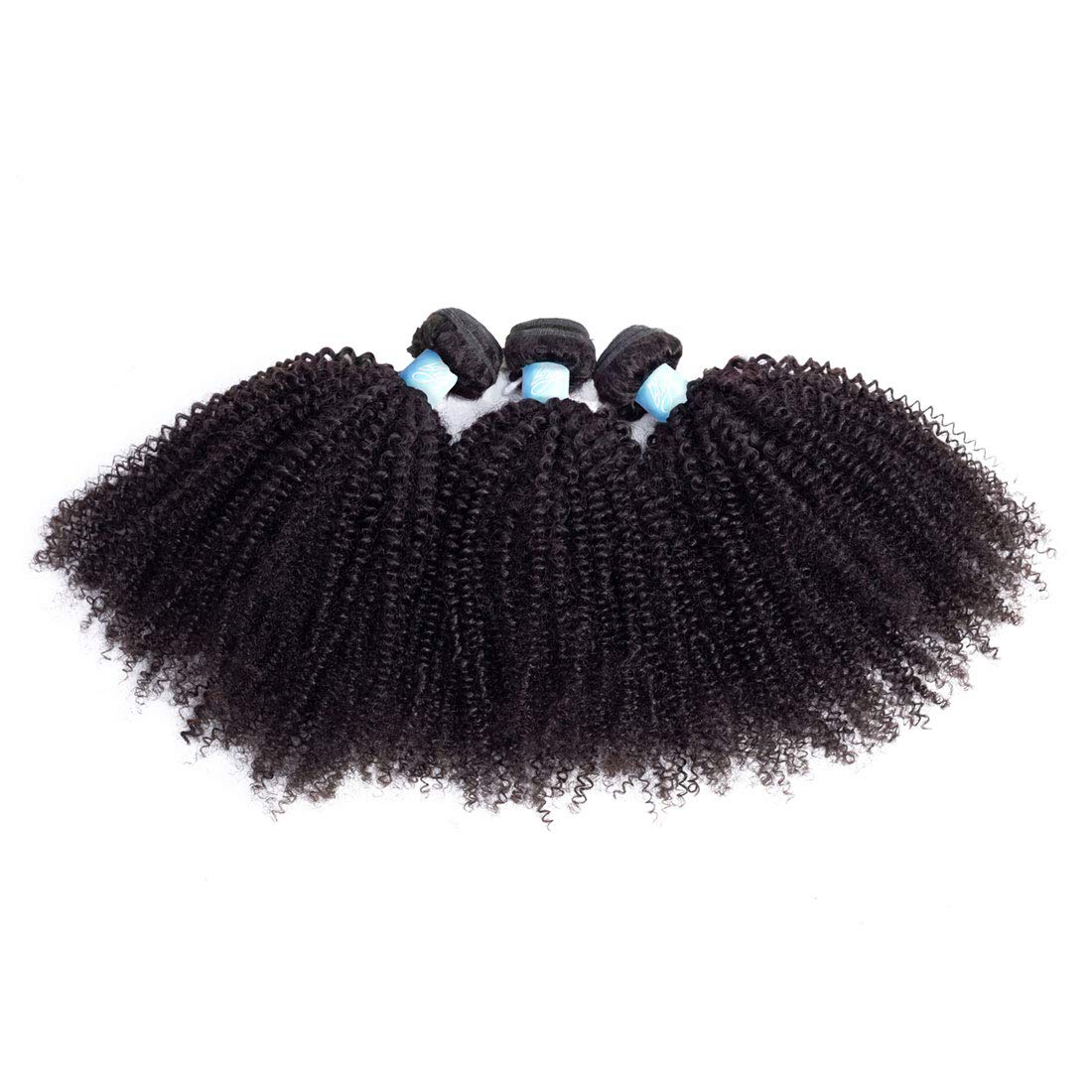 Bly Mongolian Afro Kinky Curly Boho Human Braiding Hair 3 Bundles (12 14 16Inches) Unprocessed Hair Weave Weft Big Hair For Blac
