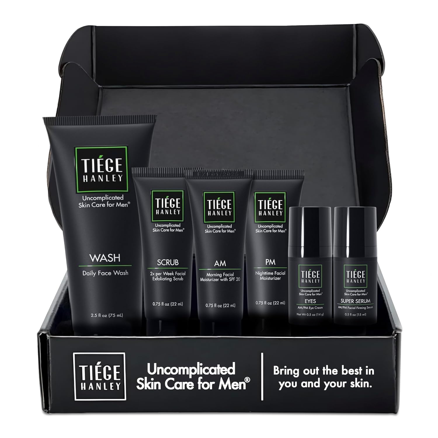 Tiege Hanley Mens Skin Care Set, Anti-Aging Skin Care Routine for Men (System Level 3) - Men's Skincare Set for Fines Lines Incl