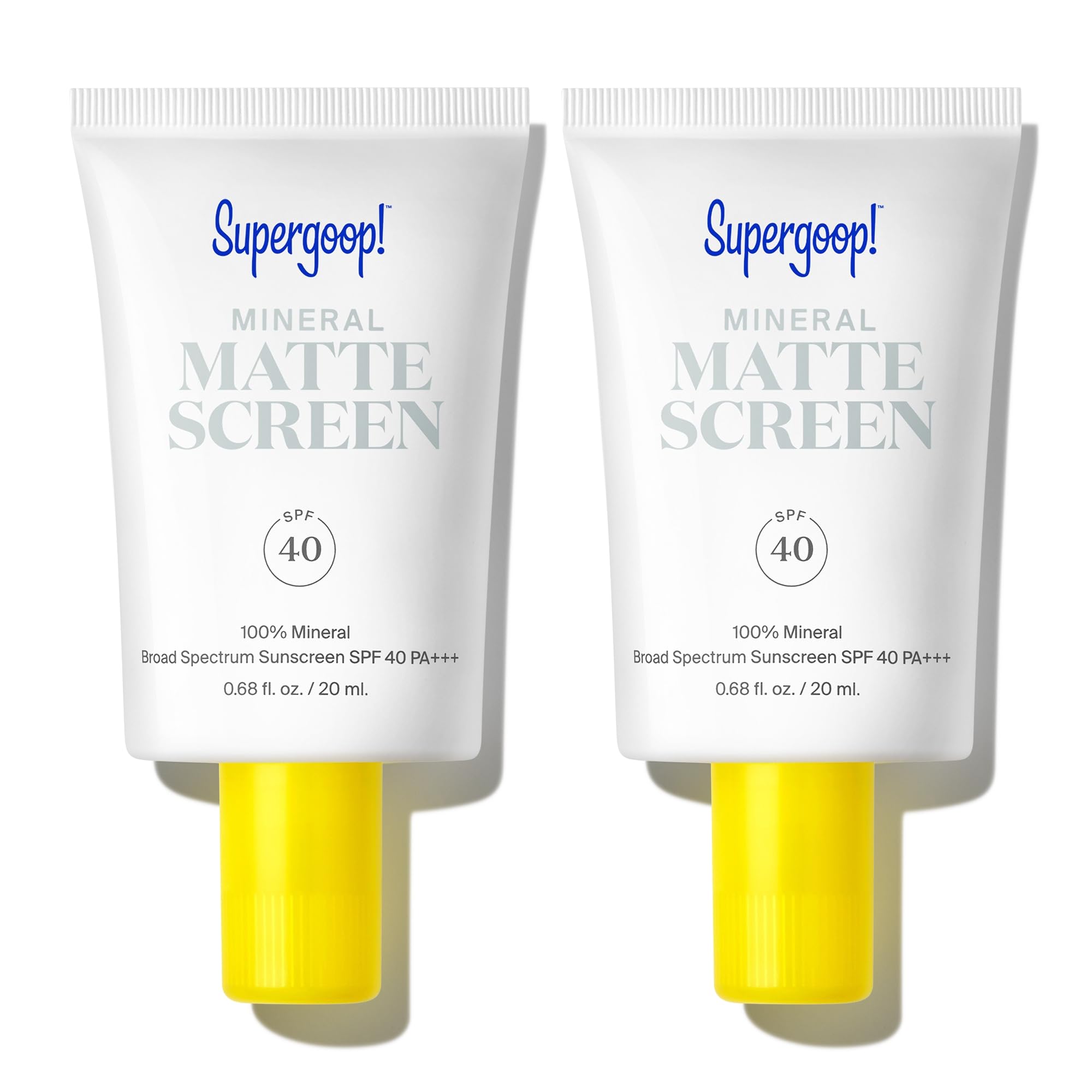 Supergoop! Mineral Mattescreen (SPF 40) - 20 mL, Pack of 2 - Mineral, Oil-Free Broad Spectrum Sunscreen - Smooths Skins Appearan