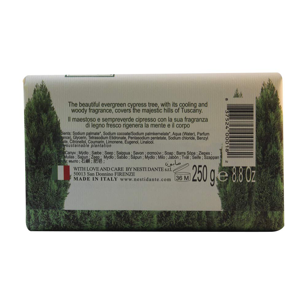 Nesti Dante Nesti Dante Dei Colli Fiorentini Triple Milled Vegetal Soap - Cypress Tree, 8.8Oz, 8.8 Ounce
