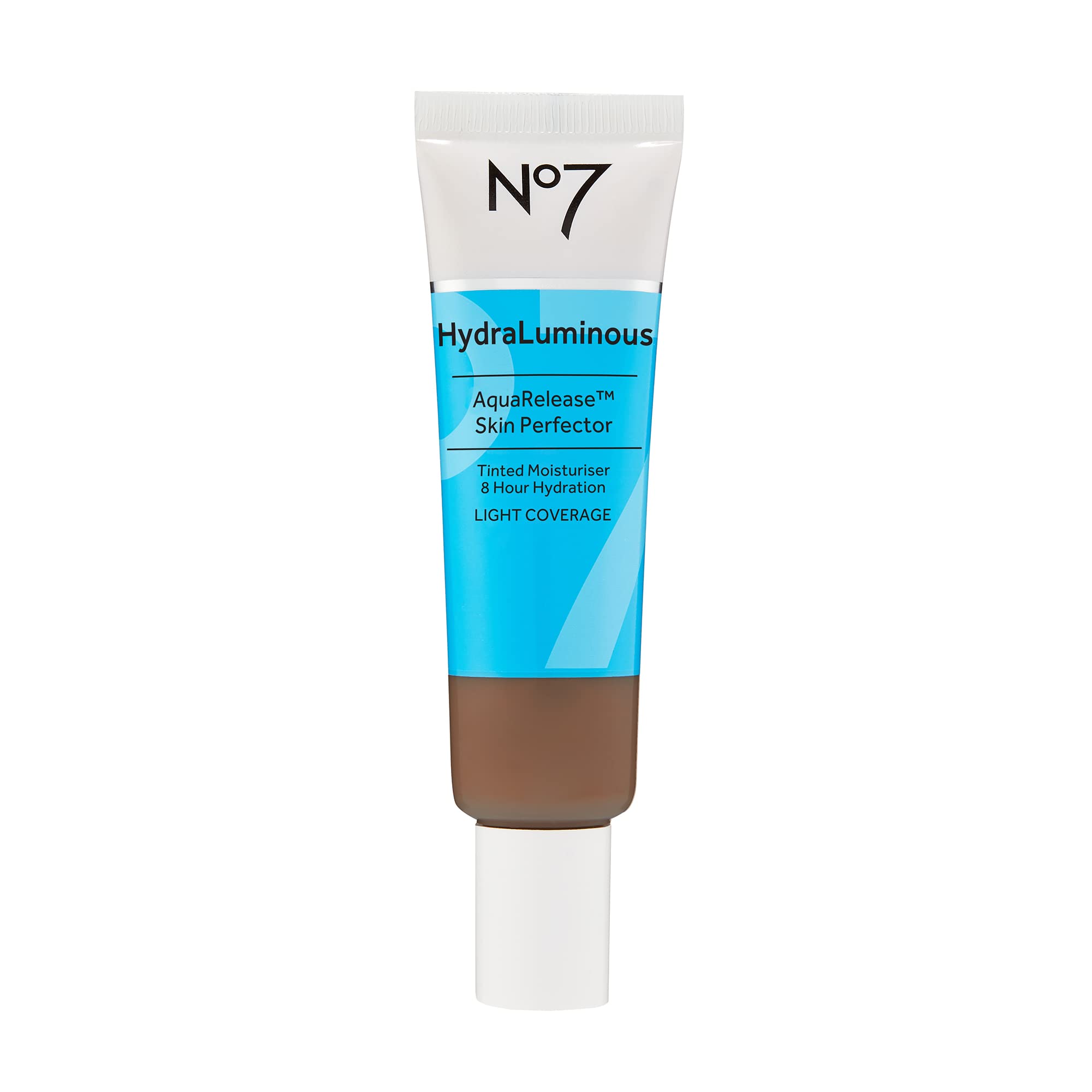 No7 HydraLuminous AquaRelease Skin Perfector - Dark - Hydrating Tinted Moisturizer & Foundation for Face - Ceramides & Vitamin B