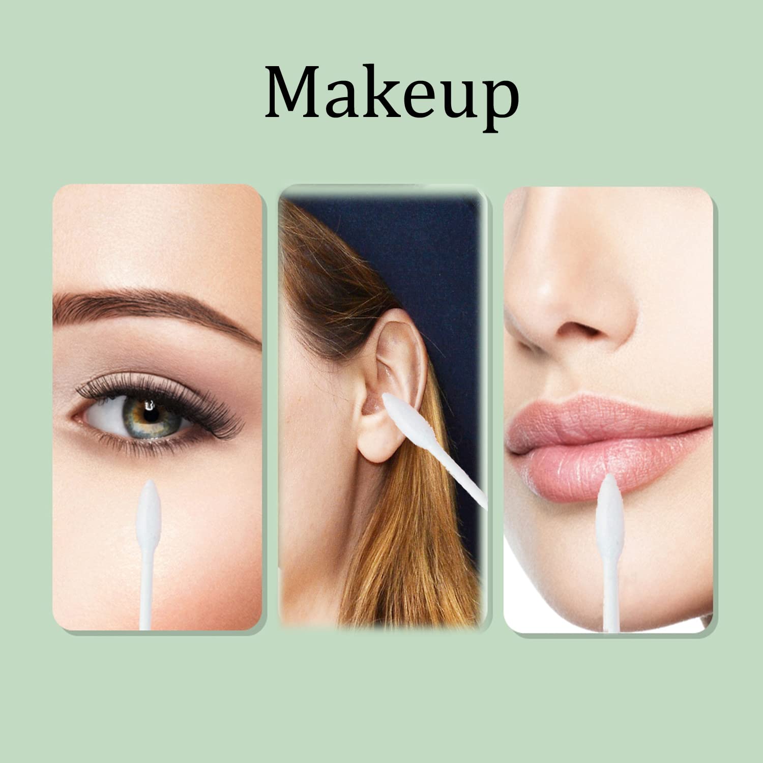 Double Precision Tips Cotton Swabs With Paper Stick, Pointed Cotton Buds For Makeup, 600Pcs