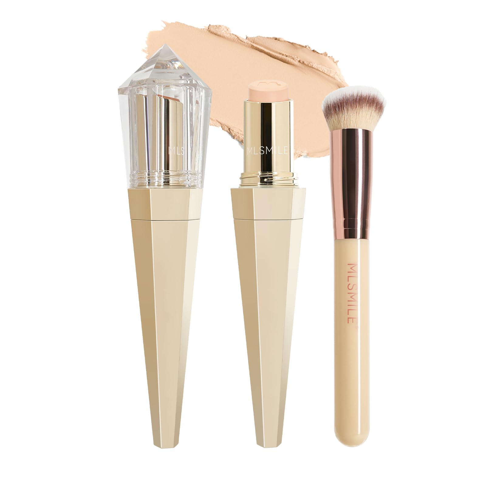 MLSMILE Foundation Stick with Brush, Concealer stick for Mature Skin