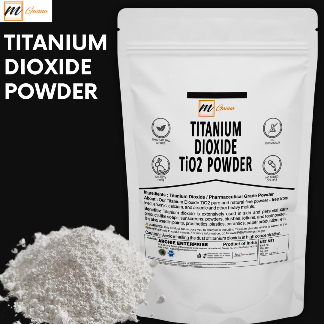 mGanna 100% Natural Non-nano & Uncoated Titanium Dioxide Powder for Skin Hair and Health Care 0.5 LBS / 227 GMS