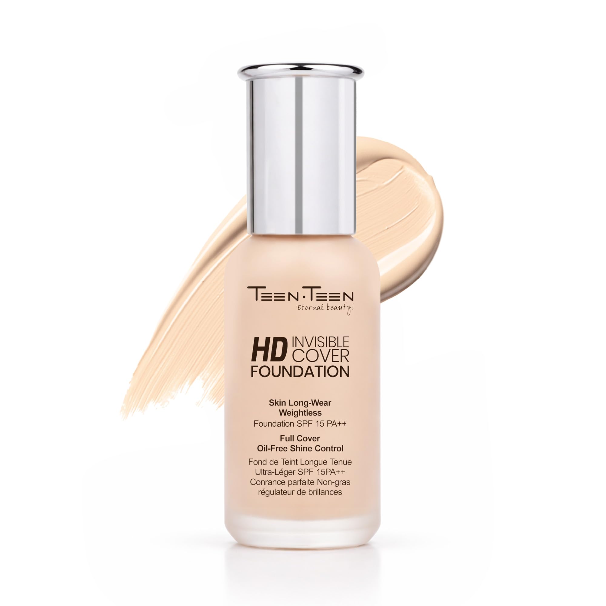 Teen Teen Hd Invisible Cover Foundation | Full Coverage, OilFree & Shine Control | Weightless Foundation, LongWear Formula Wit