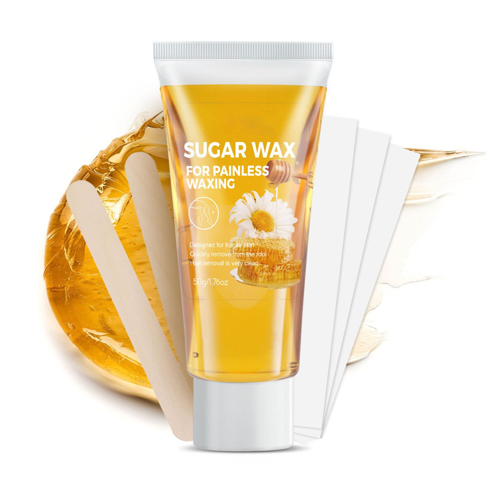 Sugar Wax Kit for Women  Sugaring Hair Removal At Home Waxing System, Painless No Strips No Heat, 1.76oz for All Skin & Hair Ty
