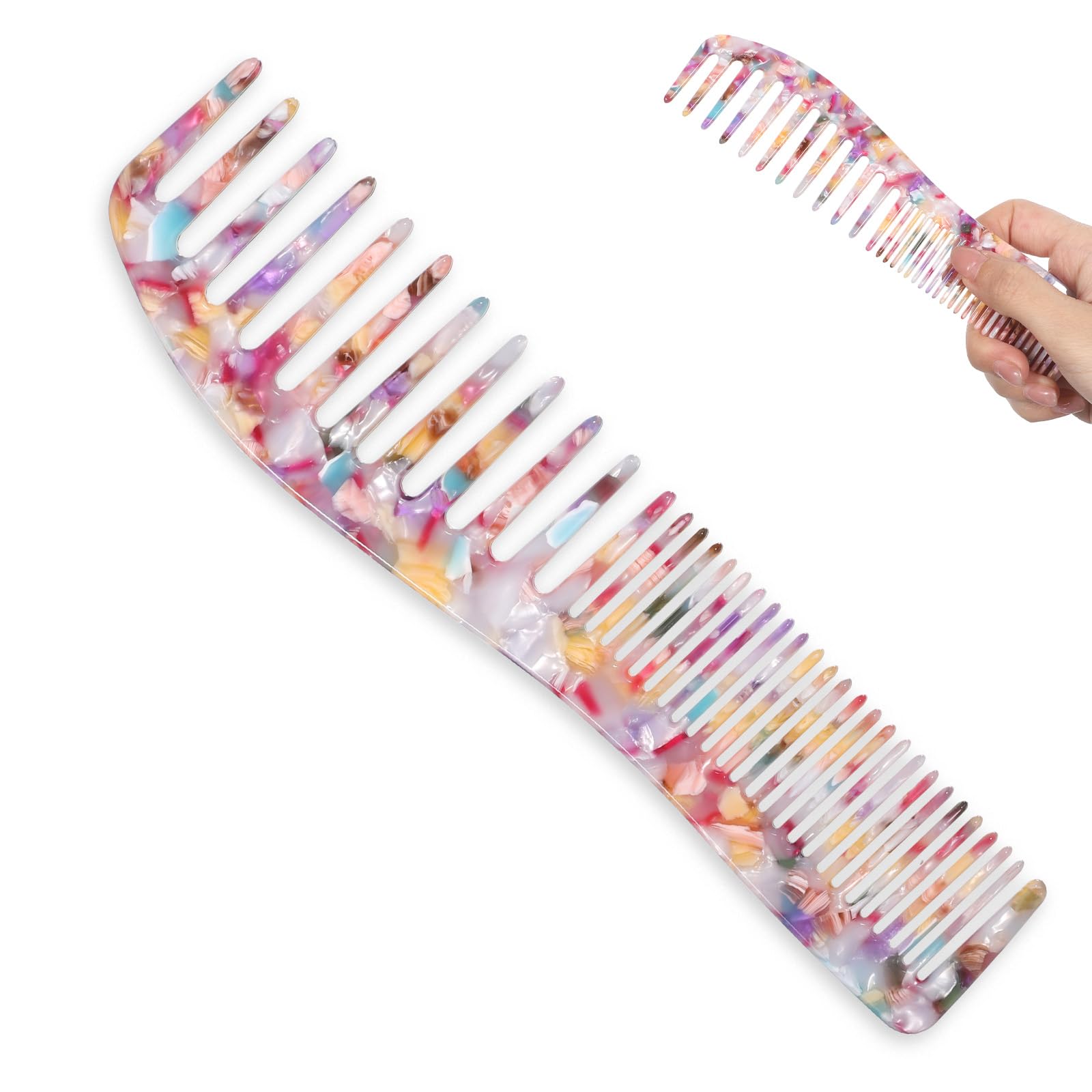 Big Tooth Comb Hair Detangler Comb AllPurpose Hair Grooming for Wet Curly Style DoubleSided Barber Combs for Men & Women
