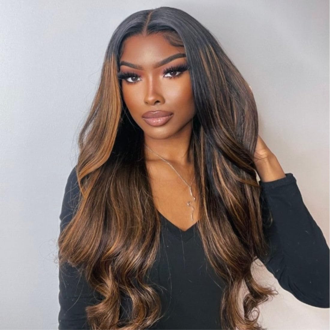 Beauty Forever 7X5 Bye Bye Knots 2.0 Balayage Brown Highlight 3D Body Wave Lace Front Wig Put On And Go Glueless Wigs With Pre-B