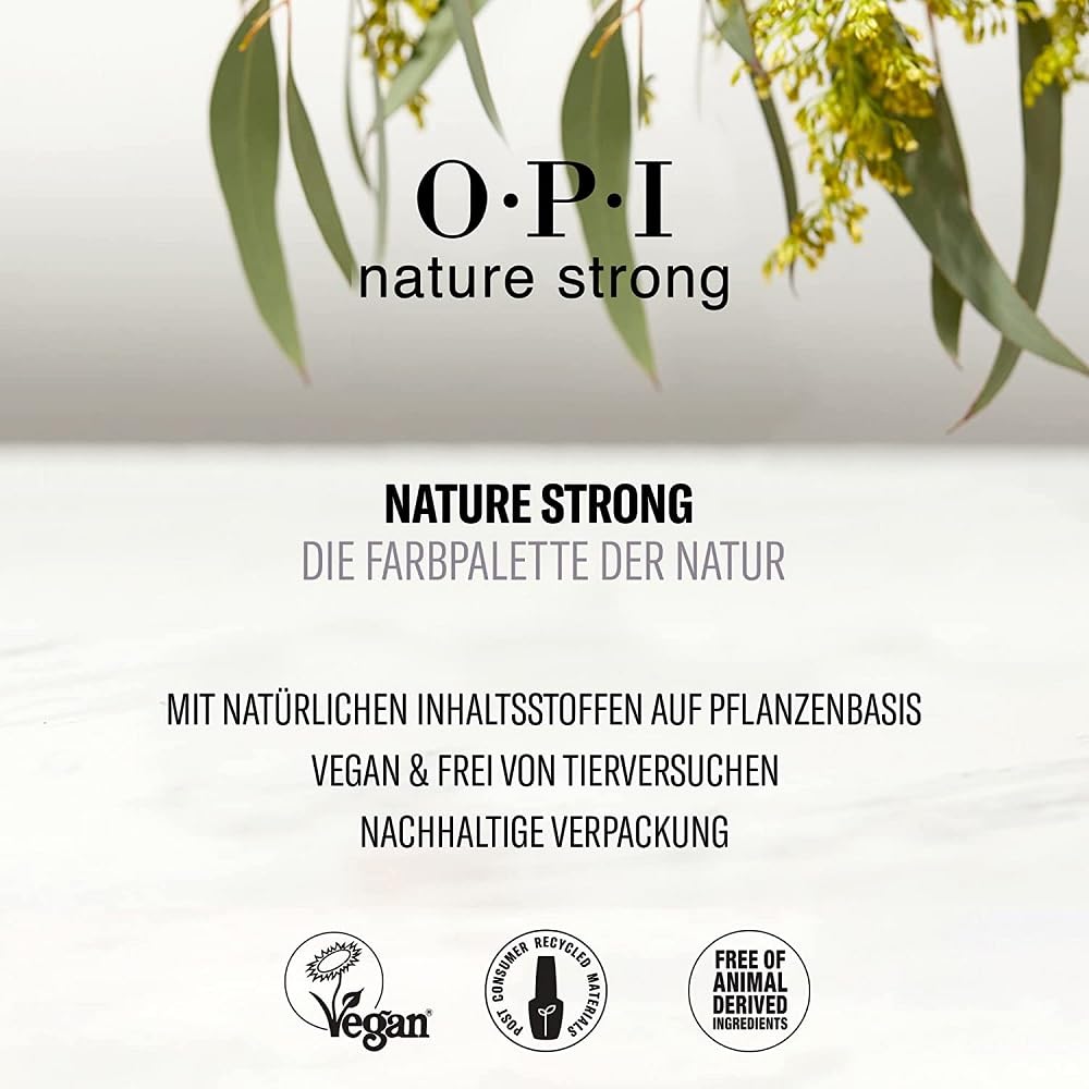 Opi Nature Strong Vegan Nail Polish, Right As Rain, Gray Nail Polish, Natural Origin, Cruelty-Free Nail Lacquer, 0.5 Fl Oz.
