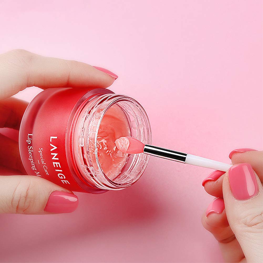 Silicone Lip Brush Set, 2Pcs Silicone Exfoliating Lip Brush Double-Sided Lip Scrubber & 2Pcs Silicone Lip Balm Brush Makeup Brus
