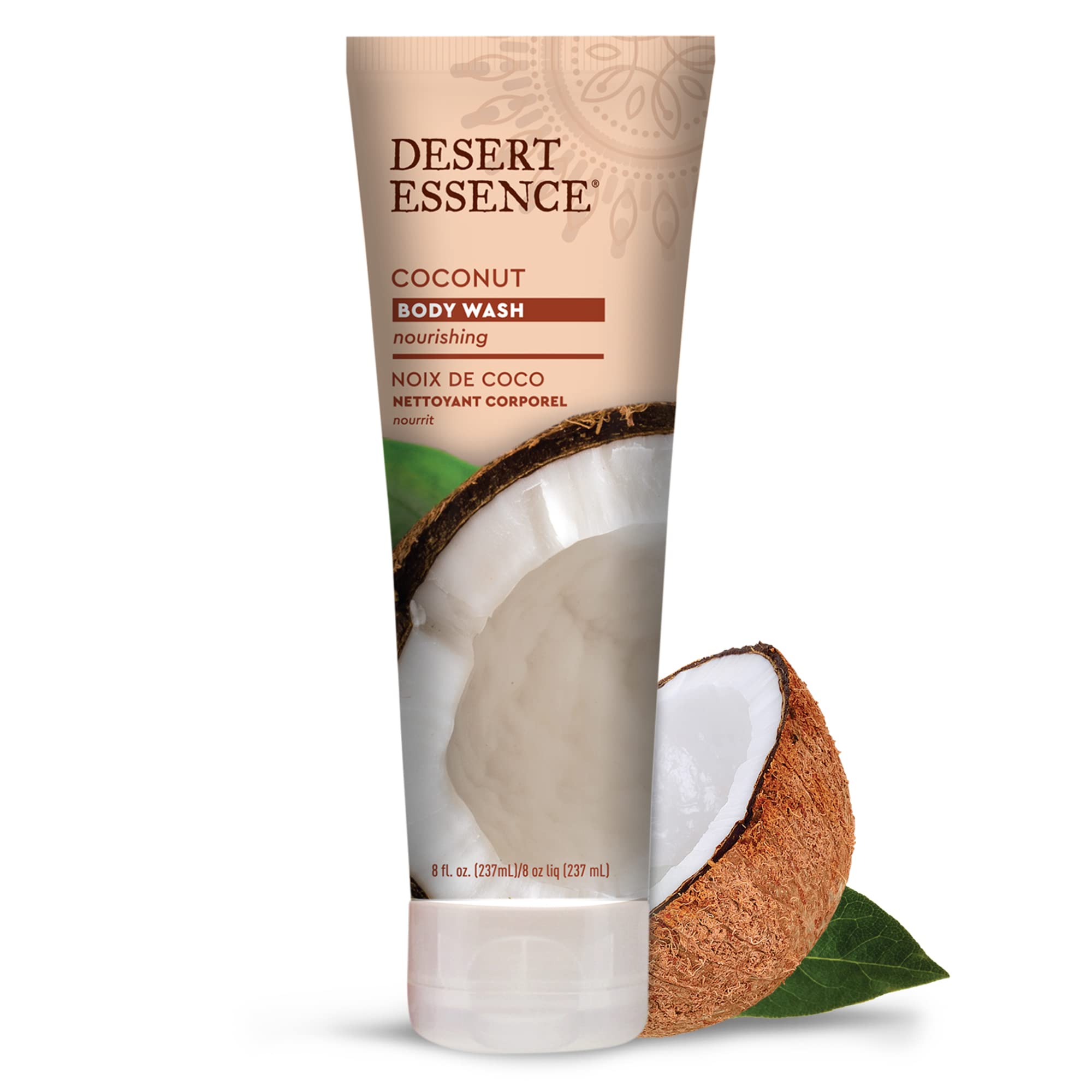 Desert Essence Coconut Body Wash Deep Hydration Infused with Moisture-Rich Botanicals Jojoba Oil, Organic Coconut & Shea Butter