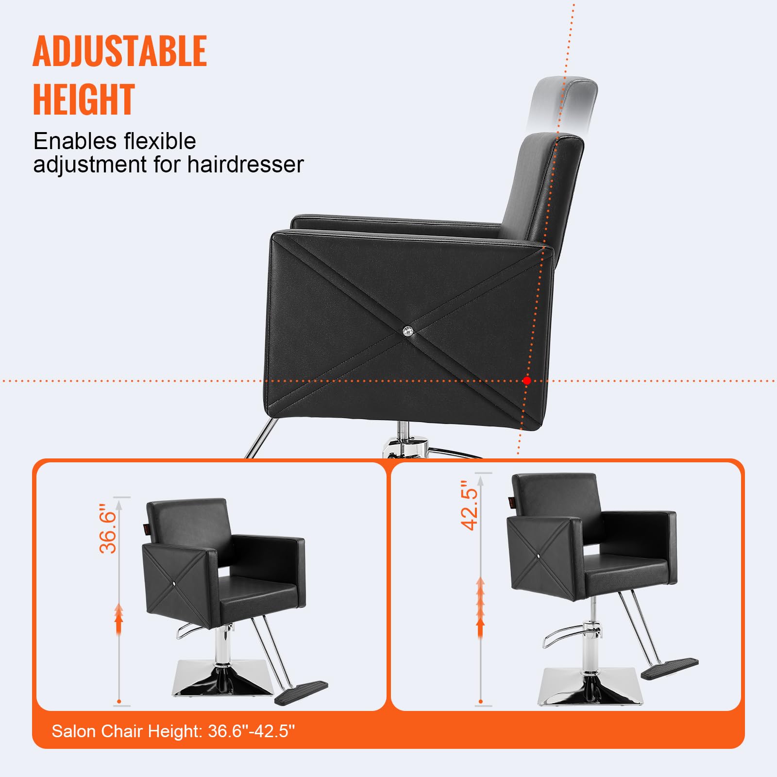 Vevor Salon Chair, Barber Chair For Hair Stylist, Styling Chair With Heavy Duty Hydraulic Pump, 360 Swivel Hair Salon Chair With