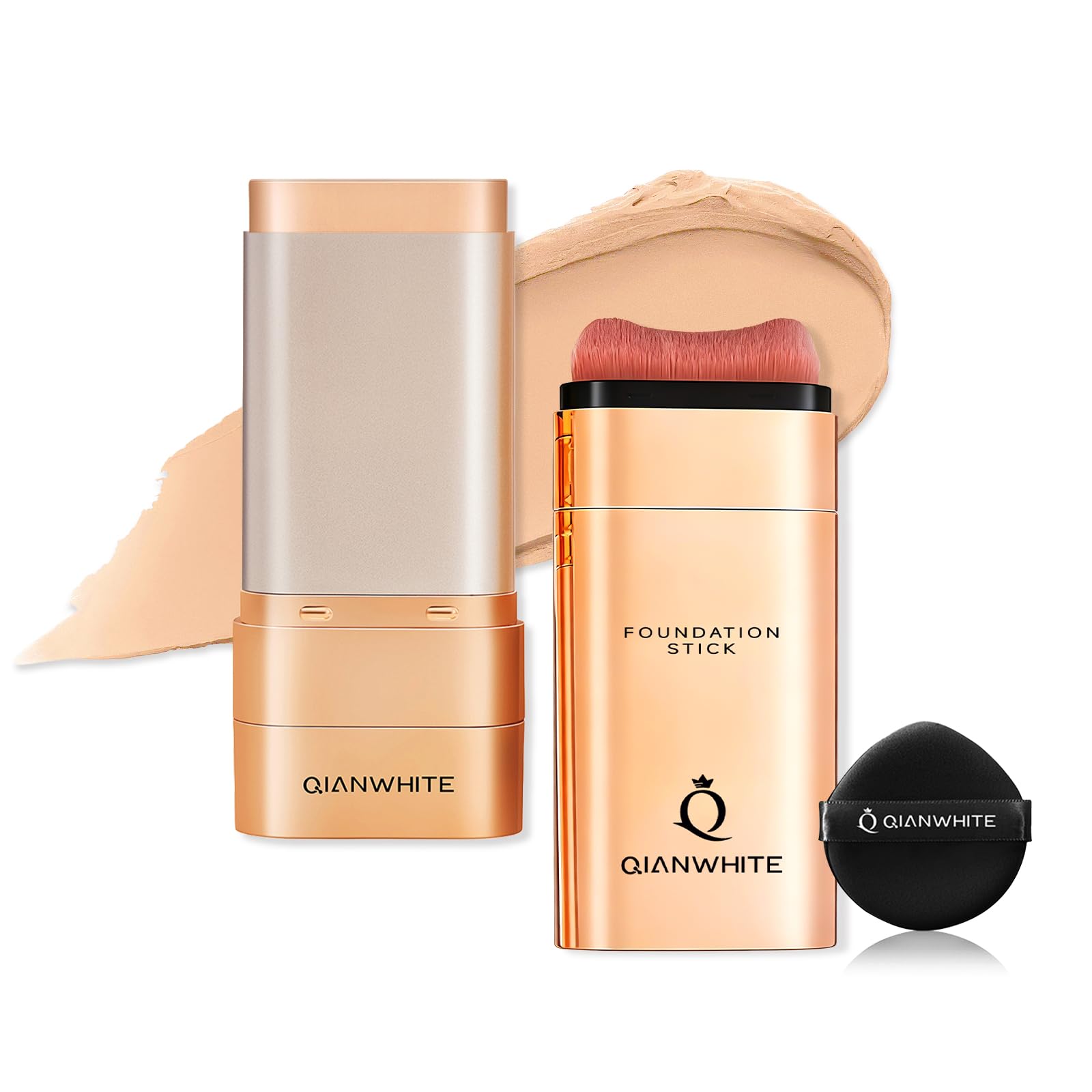 QIANWHITE Foundation Stick Korean Makeup  Foundation for Mature Skin Tint, Buildable Light to Medium Coverage Foundation Makeup