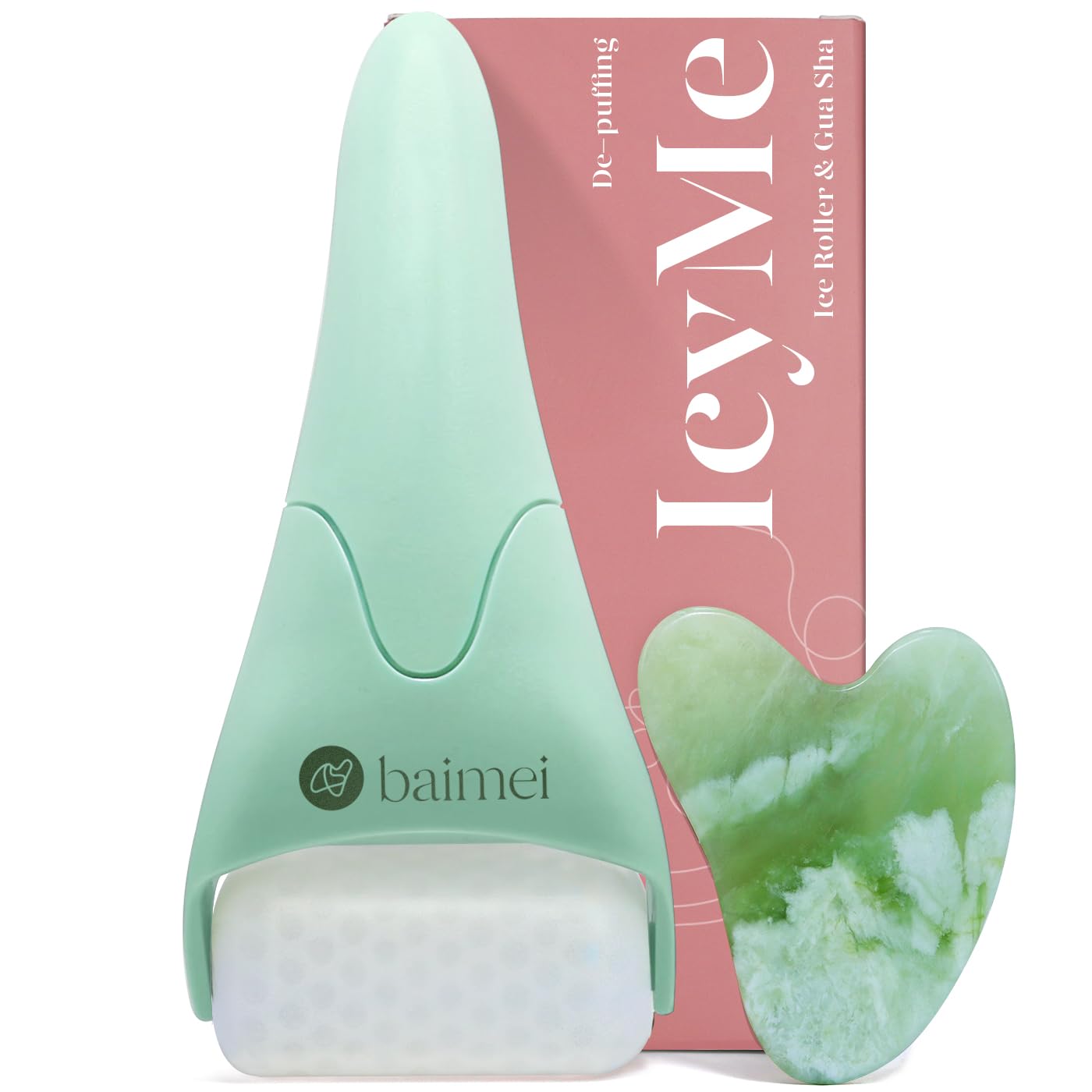 BAIMEI IcyMe Cryotherapy Ice Roller and Gua Sha Facial Tools Reduces Puffiness Migraine Pain Relief, Skin Care Tools for Face Ma