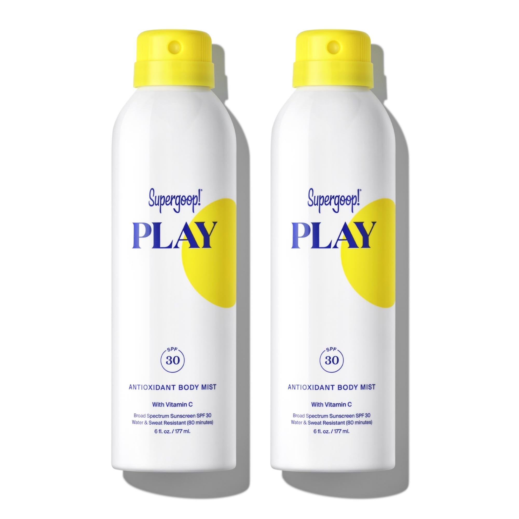 Supergoop! Play Spf 30 Antioxidant Body Mist W/ Vitamin C - 6 Fl Oz, Pack Of 2 - Broad Spectrum Sunscreen Spray For Sensitive Sk