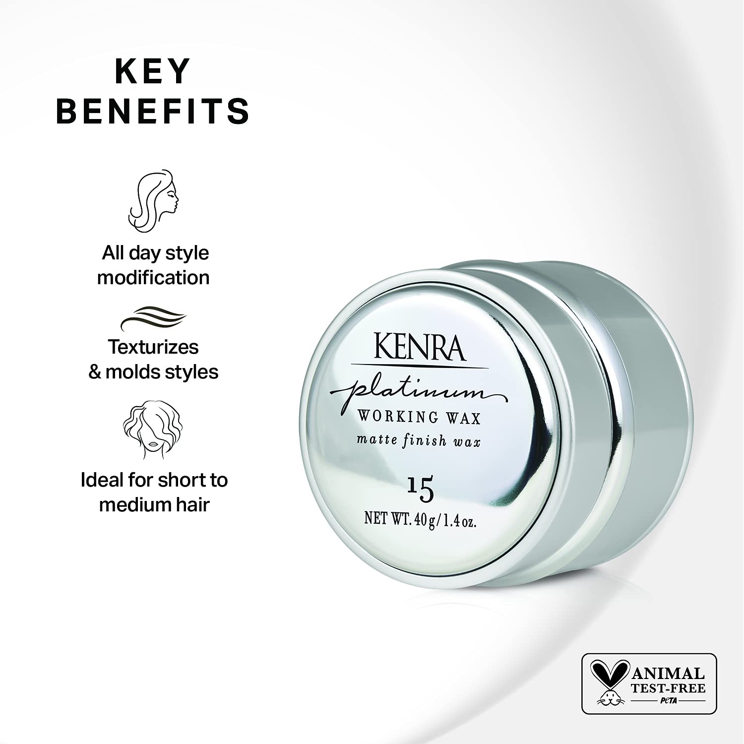 Kenra Platinum Working Wax 15 | Matte Finish Styler | Provides Medium, Flexible Hold | Non-Greasy | Crme-Based Formula To Textur