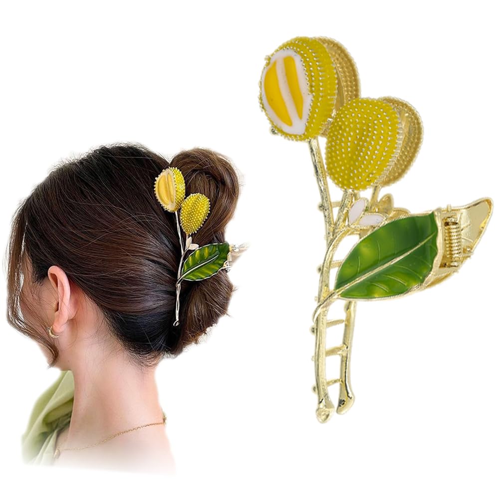 BeeGift Womens Durian Hair Clip, Fashion Fruit Shaped Claw Clip, Elegant NonSlip Hair Clip, 4.33 Inches, Hair Accessory for Gir