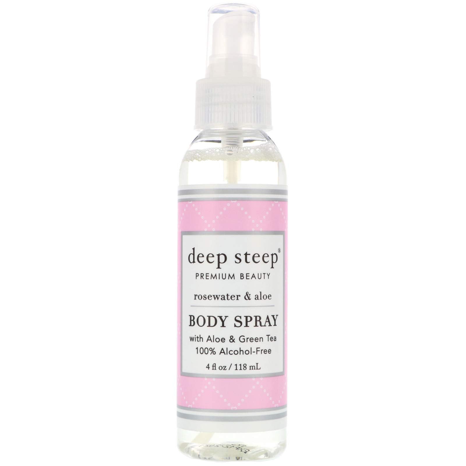 Deep Steep Body Spray, Rosewater & Aloe, 4 fl oz (118 ml)