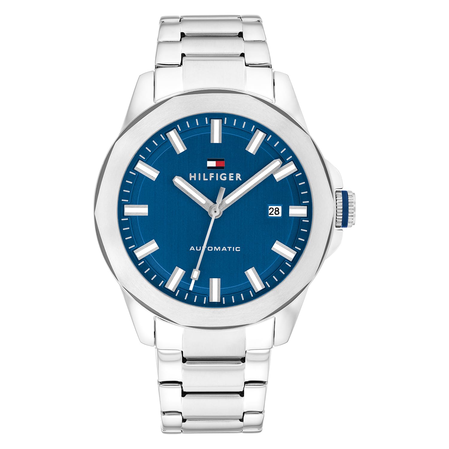 Tommy Hilfiger Lars Chinese Automatic Analog With Blue Dial Silver Stainless Steel Strap Watch For Men  Th1710693W