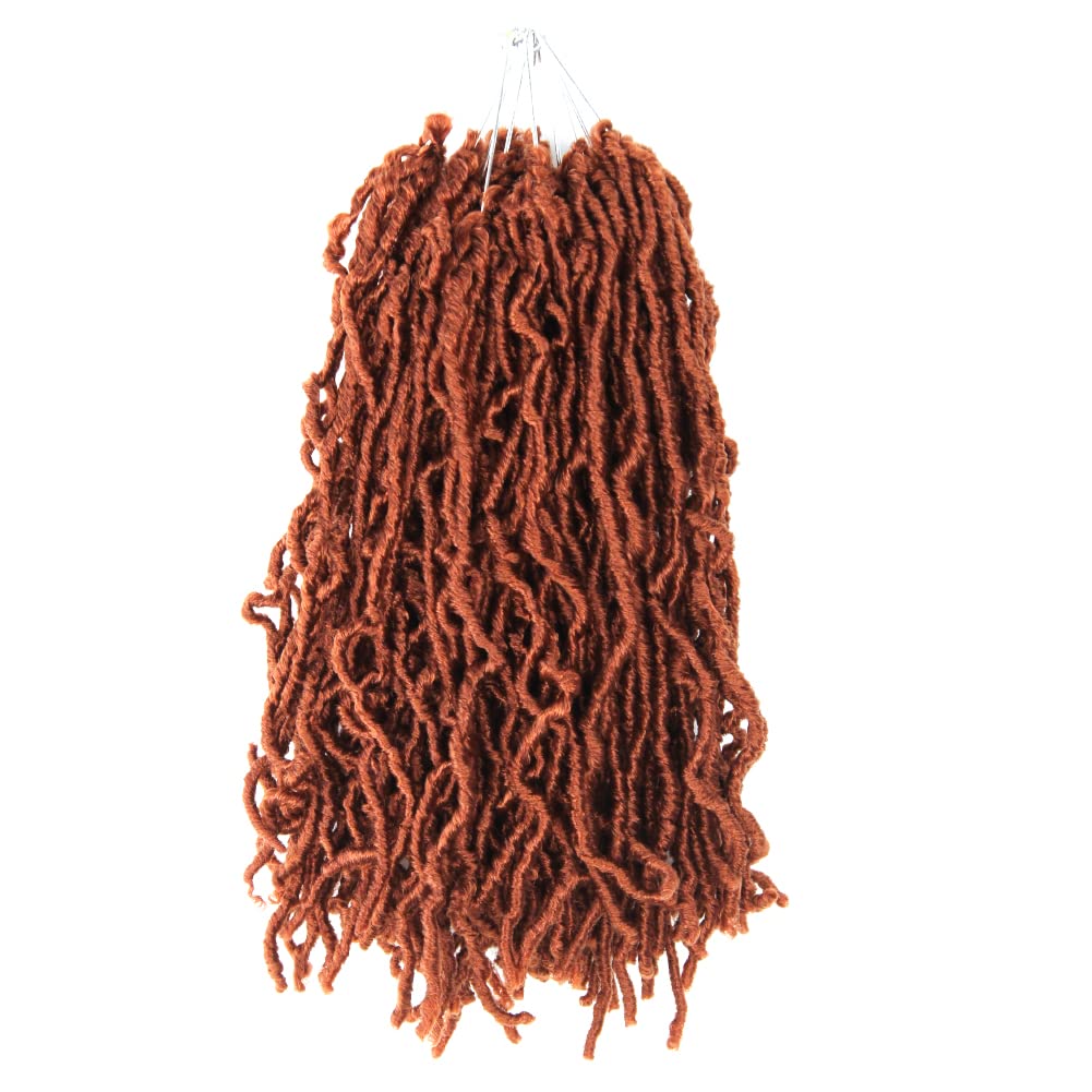 Niseyo 10 Inch Soft Locs Short Pre-looped New Faux Locs Crochet Hair 6 Packs (10 Inch, 350#/Ginger Red)