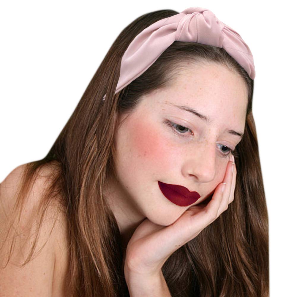 Etercycle Headband For Women, Knotted Wide Headband, Yoga Hair Band Fashion Elastic Hair Accessories For Women (Pink)