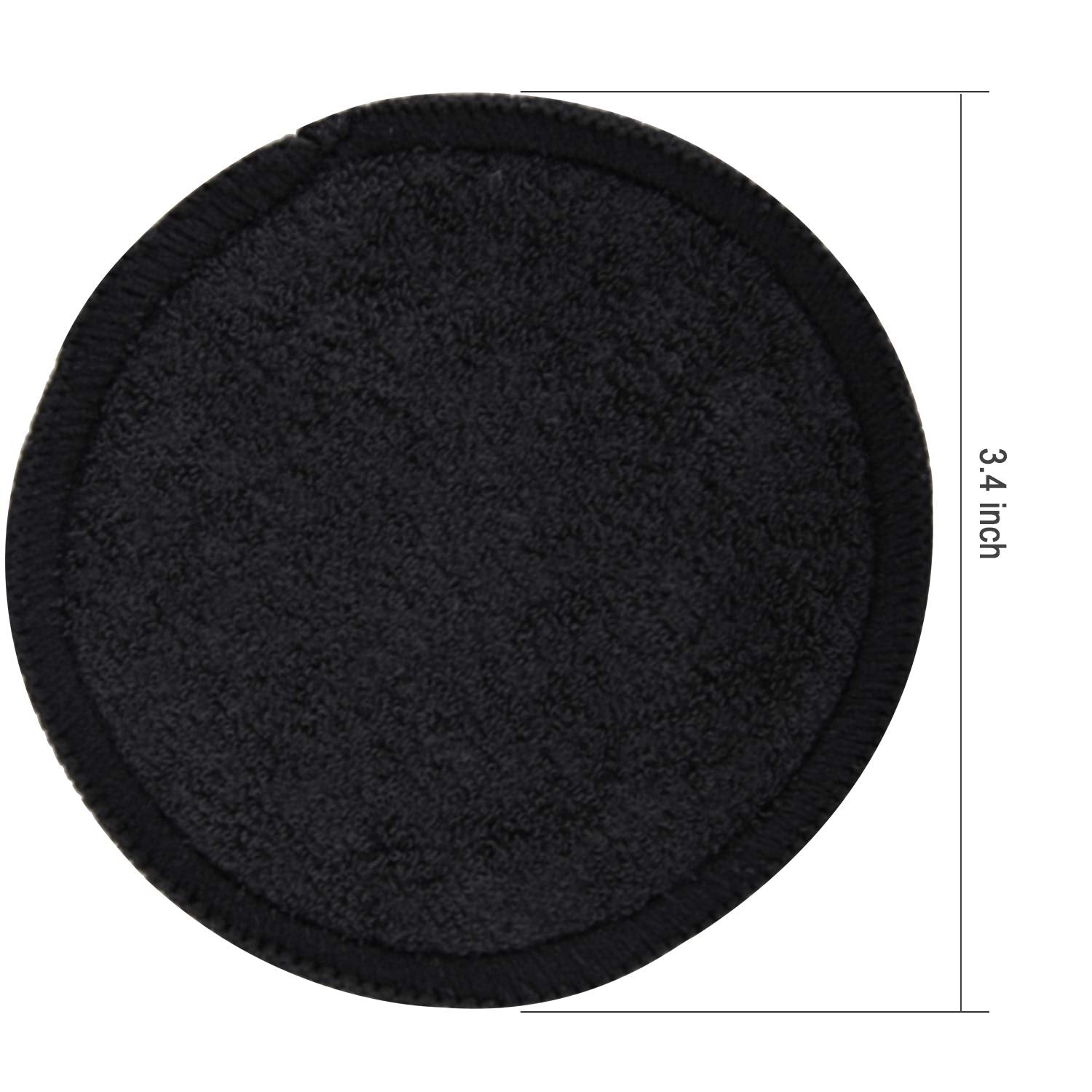 Siquk 24 Pieces Reusable Cotton Rounds Black Makeup Remover Pads Layers Washable Organic Bamboo Cleansing Cloth Pads With Laundr