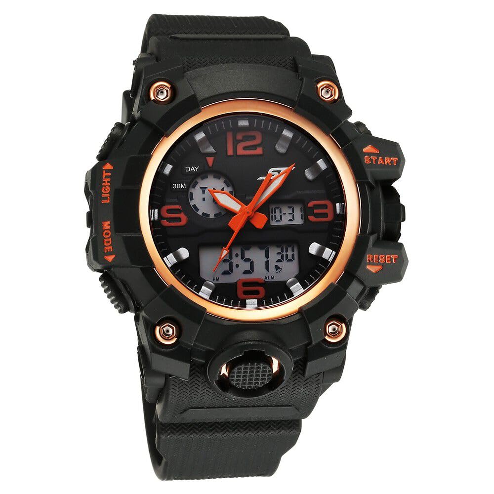 SF Sparq Ana Digi Black Dial Polyurethane Strap Watch for Men-77129PP04W, Black Colour, strap, Black Colour, strap