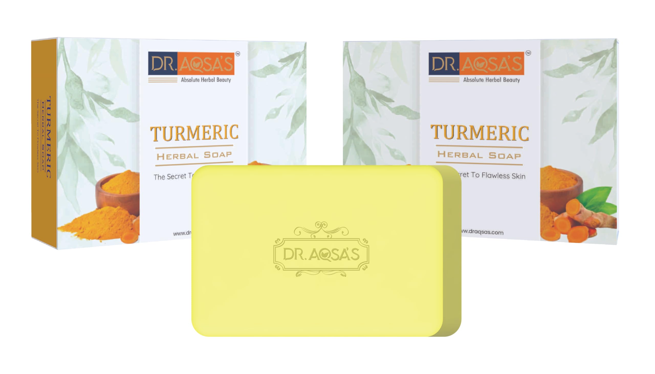 Dr.AqsaS Herbal Turmeric Soap | Natural Bathing | Moisturizing For Body | Suitable For All Skin Types | 100Gm