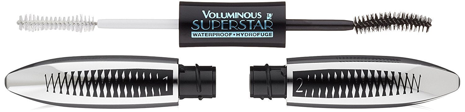 L'Oreal Paris Cosmetics Voluminous Superstar Mascara, Waterproof, Black, 0.41 Fl. Oz, 1 Count
