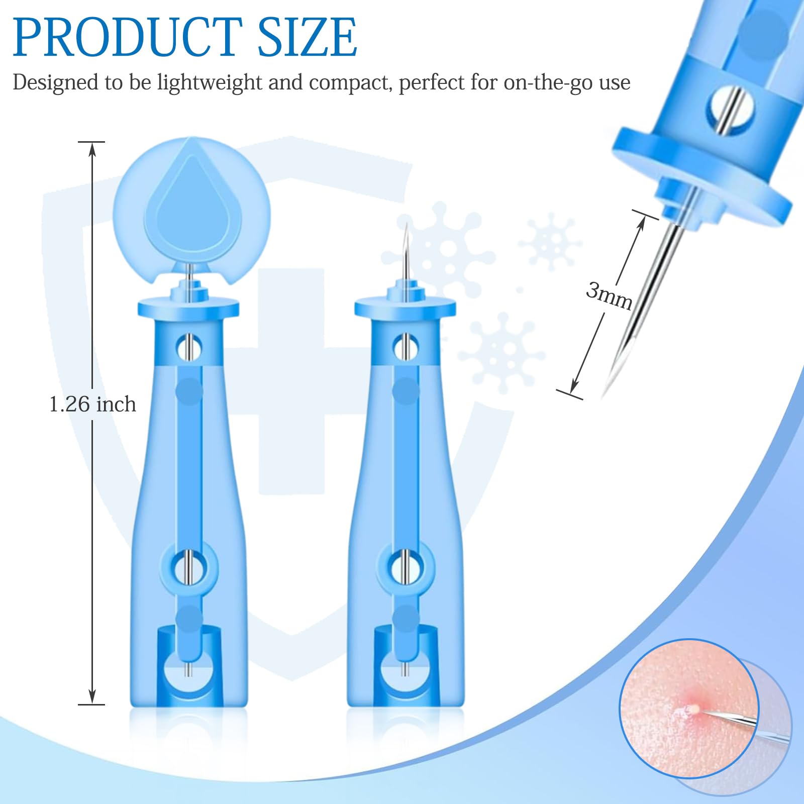 Sterile Needles for Pimples, 50 Pcs Disposable Sterile Pimple Needle and 72 Dots Acne Pimple Stickers, Pimple Popper for Clear S