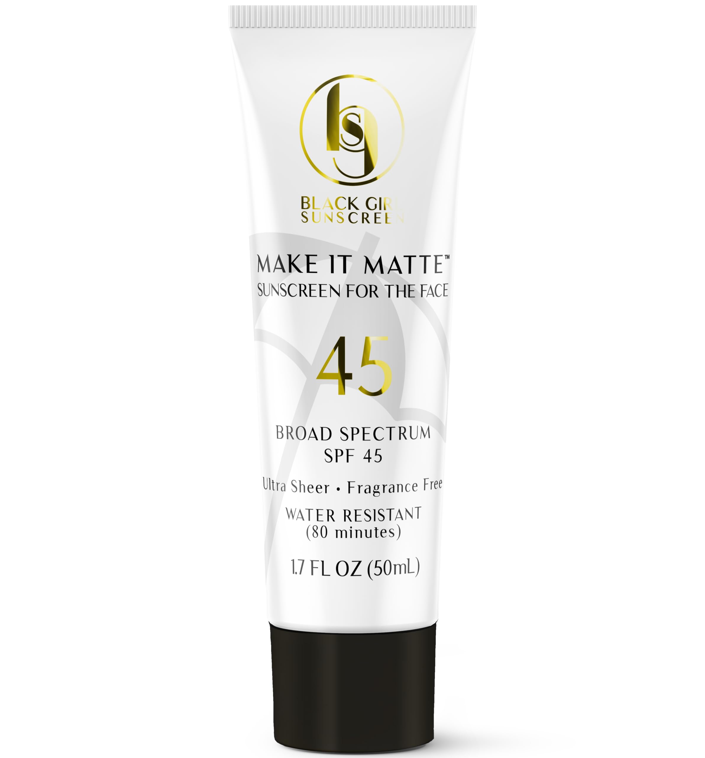 Black Girl Sunscreen Make It Matte Spf 45 - Clear Face Sunscreen - No White Residue, Broad Spectrum, Matte Finish, Vegan (Ships