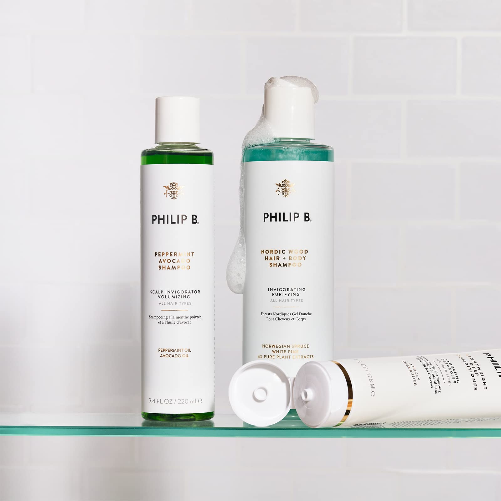 Philip B Nordic Wood Hair + Body Shampoo | Invigorating and Purifying Hair and Body Shampoo that Lathers Up Luxuriously, 11.8 oz
