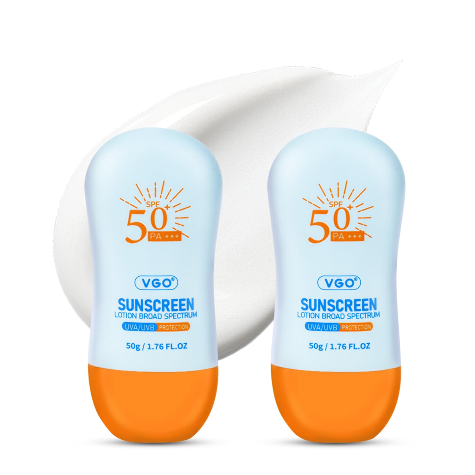 VGO Sunscreen for Face SPF 50+, Mineral Sunscreen with Zinc Oxide, Broad Spectrum Protection, No White Cast, Oil-Free & Non-Come