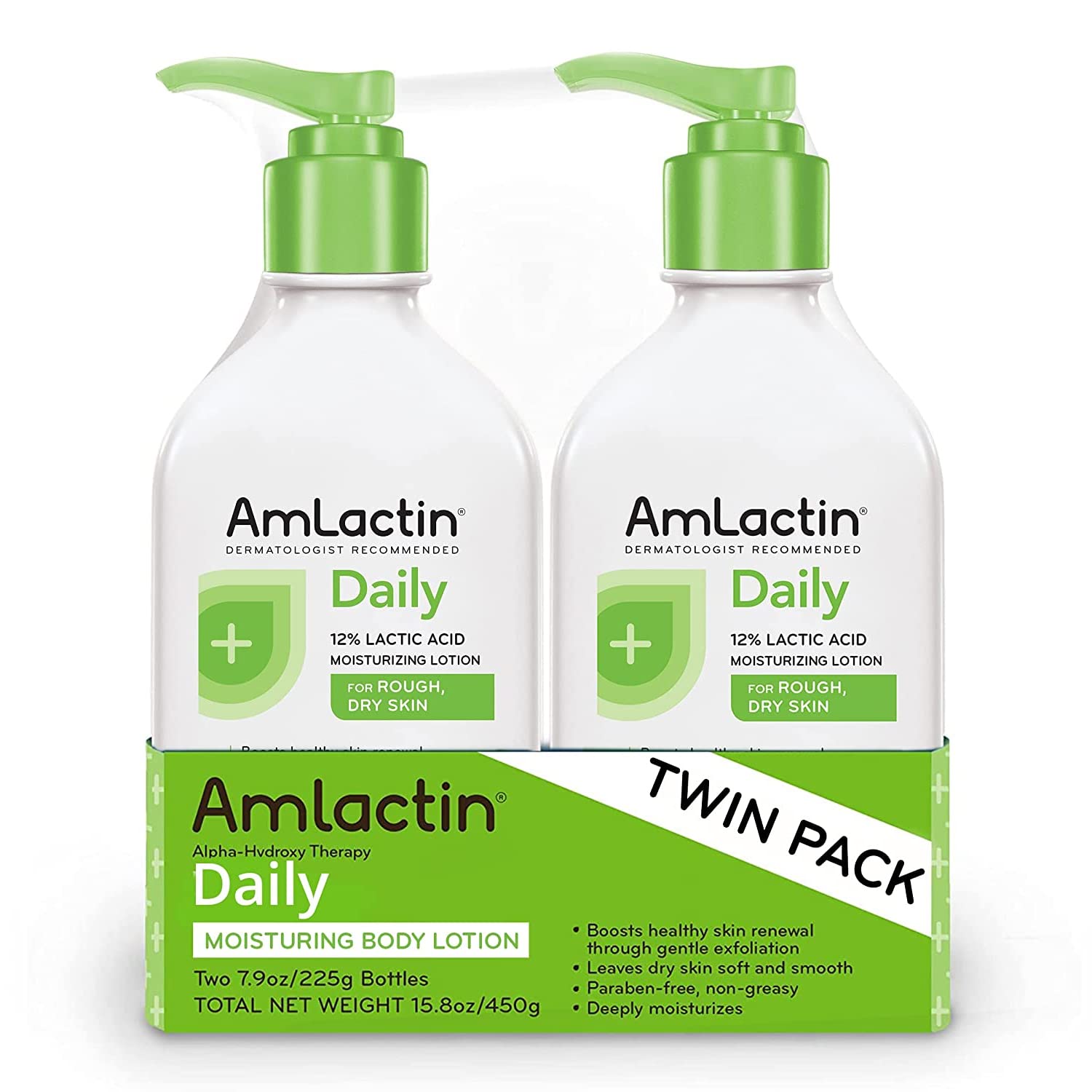 Amlactin Daily Moisturizing Body Lotion, Moisturizing Lotion For Dry Skin To Help Soften And Smooth - 7.9 Oz Each, Pump Bottles