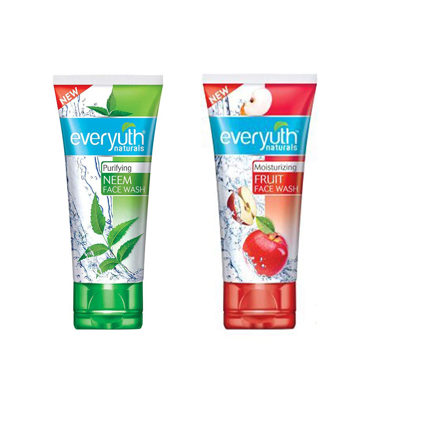 Everyuth Naturals Fruit Face Wash, 50Gm And Purifying Neem Face Wash, 50Gm, Combo Pack