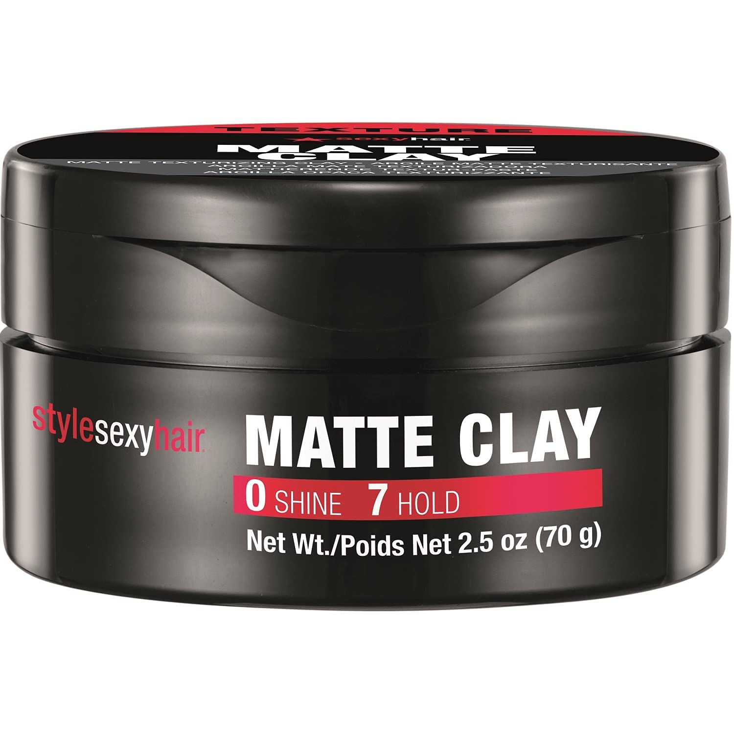 Sexyhair Style Matte Clay Matte Texturizing Clay, 2.5 Oz | Separates, Defines And Molds | Helps Tame Unruly Ends | Washes Out Ea