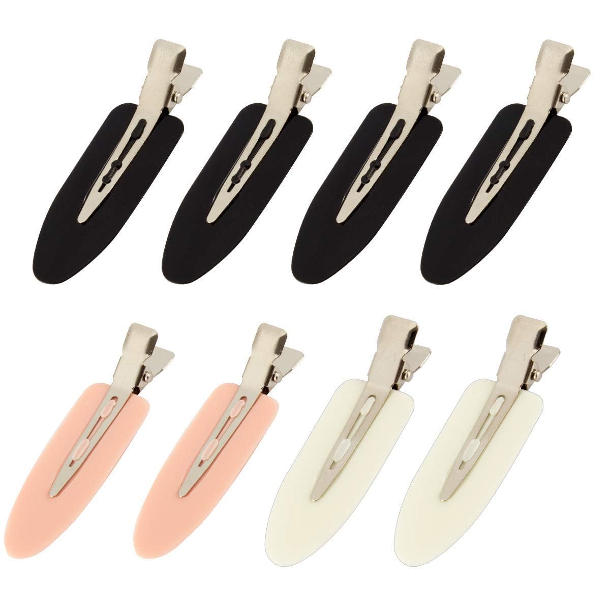 MADHOLLY 8Pcs No Bend No Crease Hair Clips Styling Duck Bill Clips Alligator Hair Barrettes for Styling Sectioning for Salon Ha