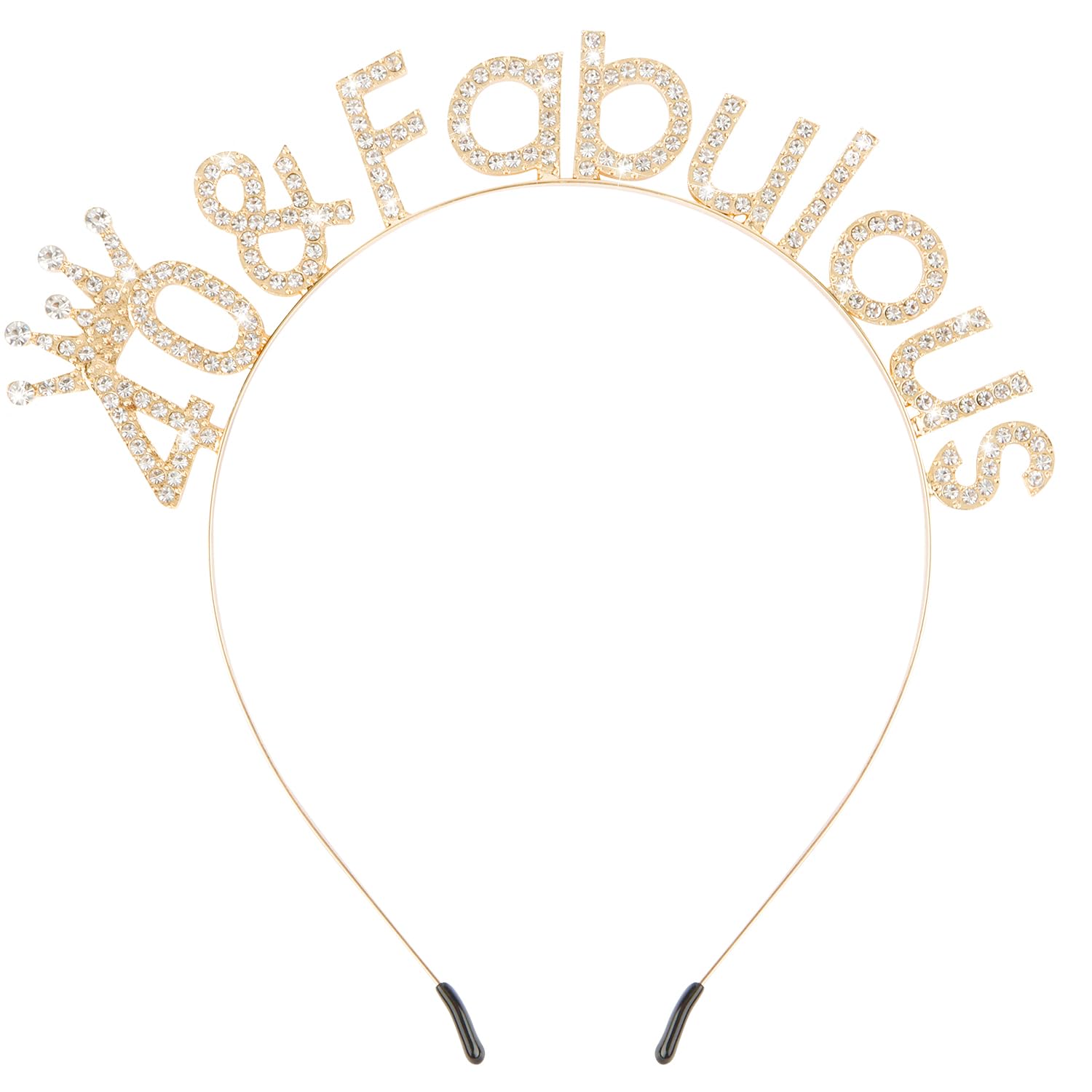 Atoden 40th Birthday Decorations for Women - Gold Tiara Queen Crown, Fabulous Headband, Party Favors, and Happy Birthday Accesso