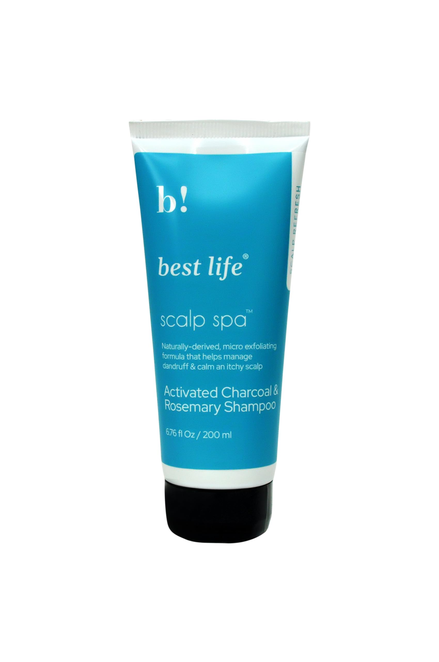 Best Life Activated Charcoal Anti Dandruff Scrub Shampoo With Rosemary Mint For Itchy, Flaky Scalp (200Ml)