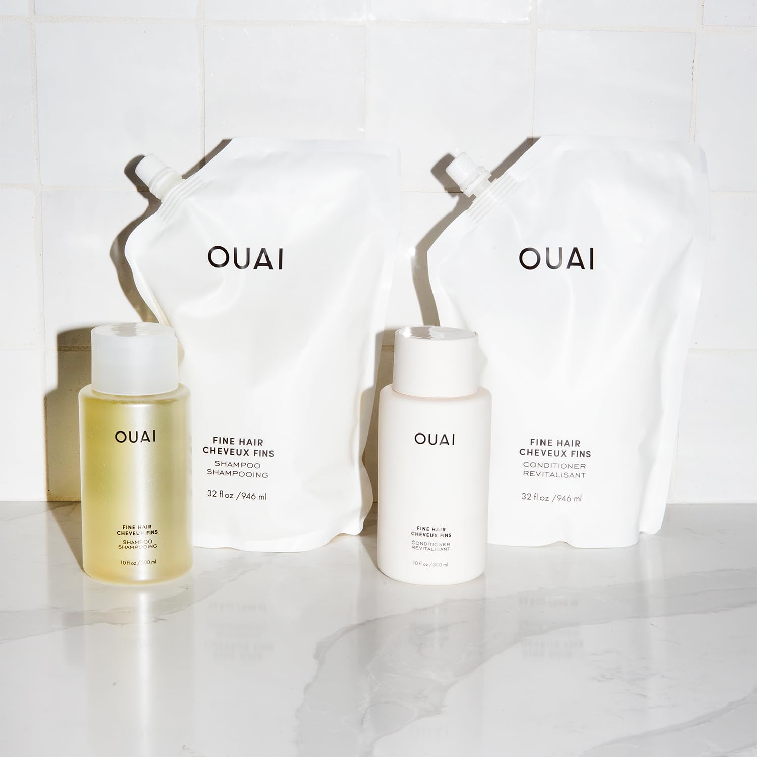 Ouai Fine Hair Conditioner Refill - Volumizing Conditioner Made With Keratin, Biotin And Chia Seed Oil - Adds Softness, Bounce A