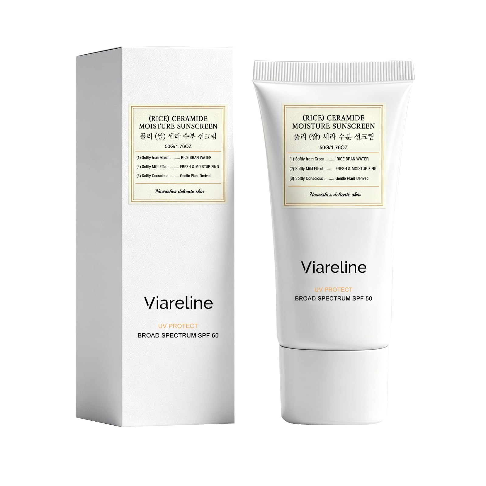 Viareline Rice Ceramide Moisture Sunscreen Broad Spectrum SPF 50