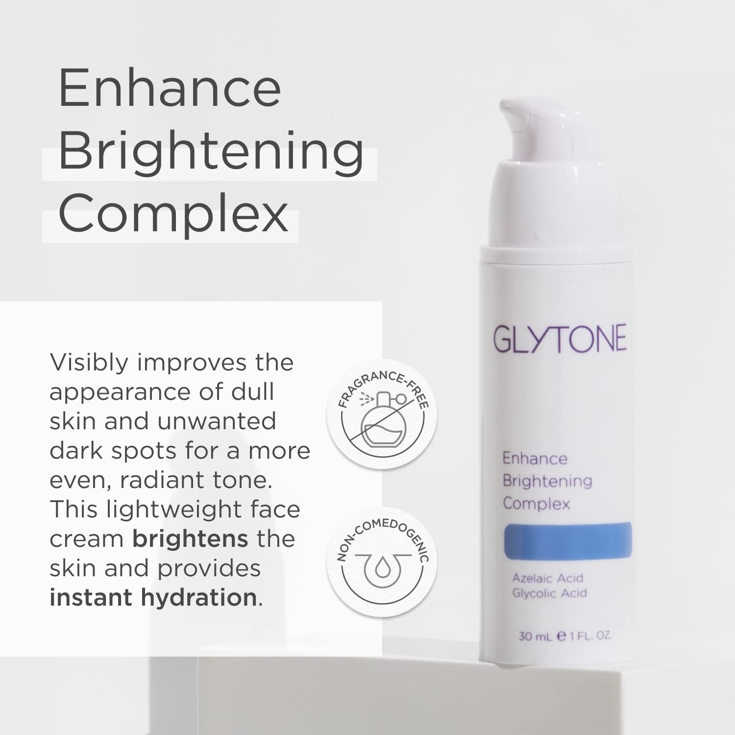 Glytone Enhance Brightening Complex - With 12% Azelaic Acid, 3% Glycolic Acid - Brightens Skin & Reduces Dark Spots - Non-Comedo