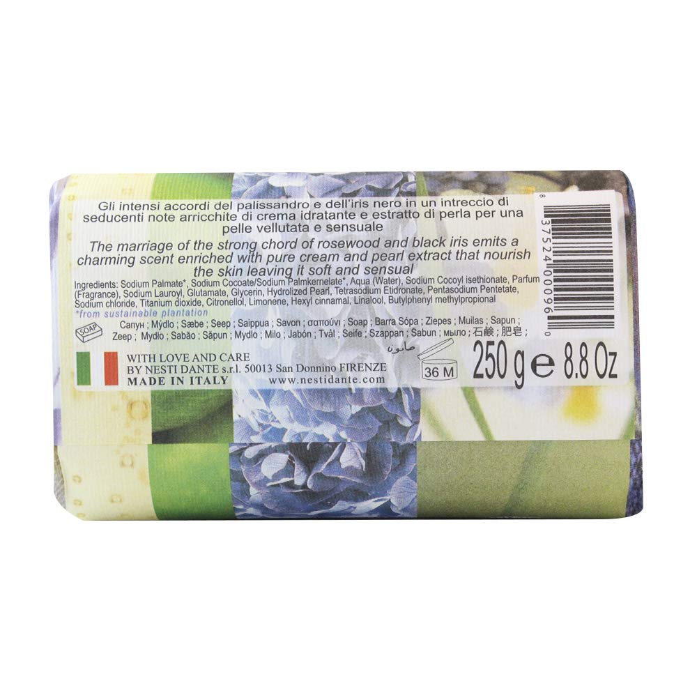 Nesti Dante Philosophia Natural Soap, Cream/Rosewood/Birch Milk and Black Iris With Cream and Pearl Extract, 8.8 Ounce