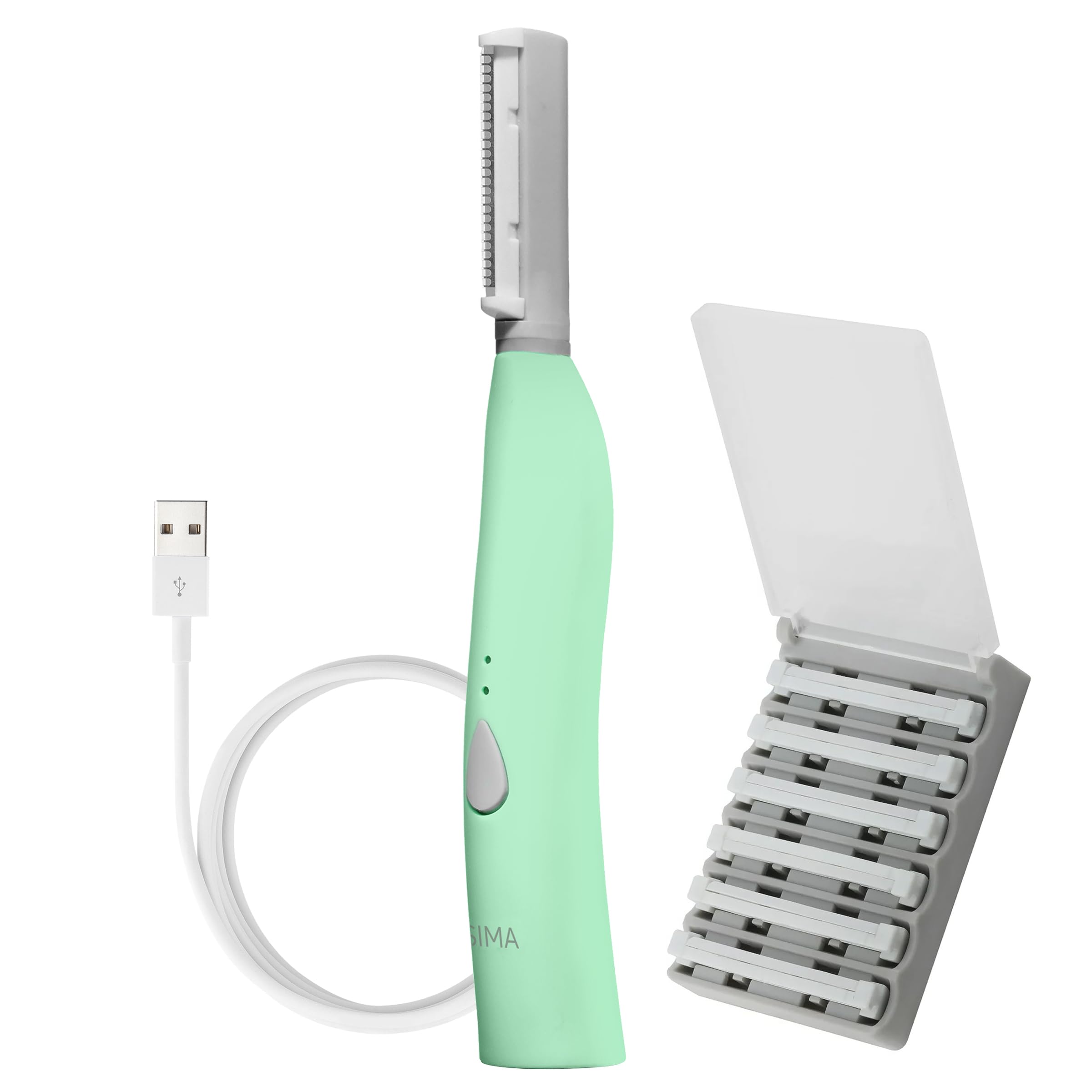 SPA SCIENCES - SIMA Patented Dermaplane Razor for Women Face - Painless 2-in-1 Facial Exfoliation & Peach Fuzz Hair Removal - An