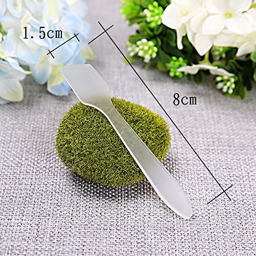 100 Pcs Disposable Plastic Frosted Cosmetic Mask Spoon Clear Makeup Facial Mask Cream Spatula Scoop for Easy Mixing and Sampling