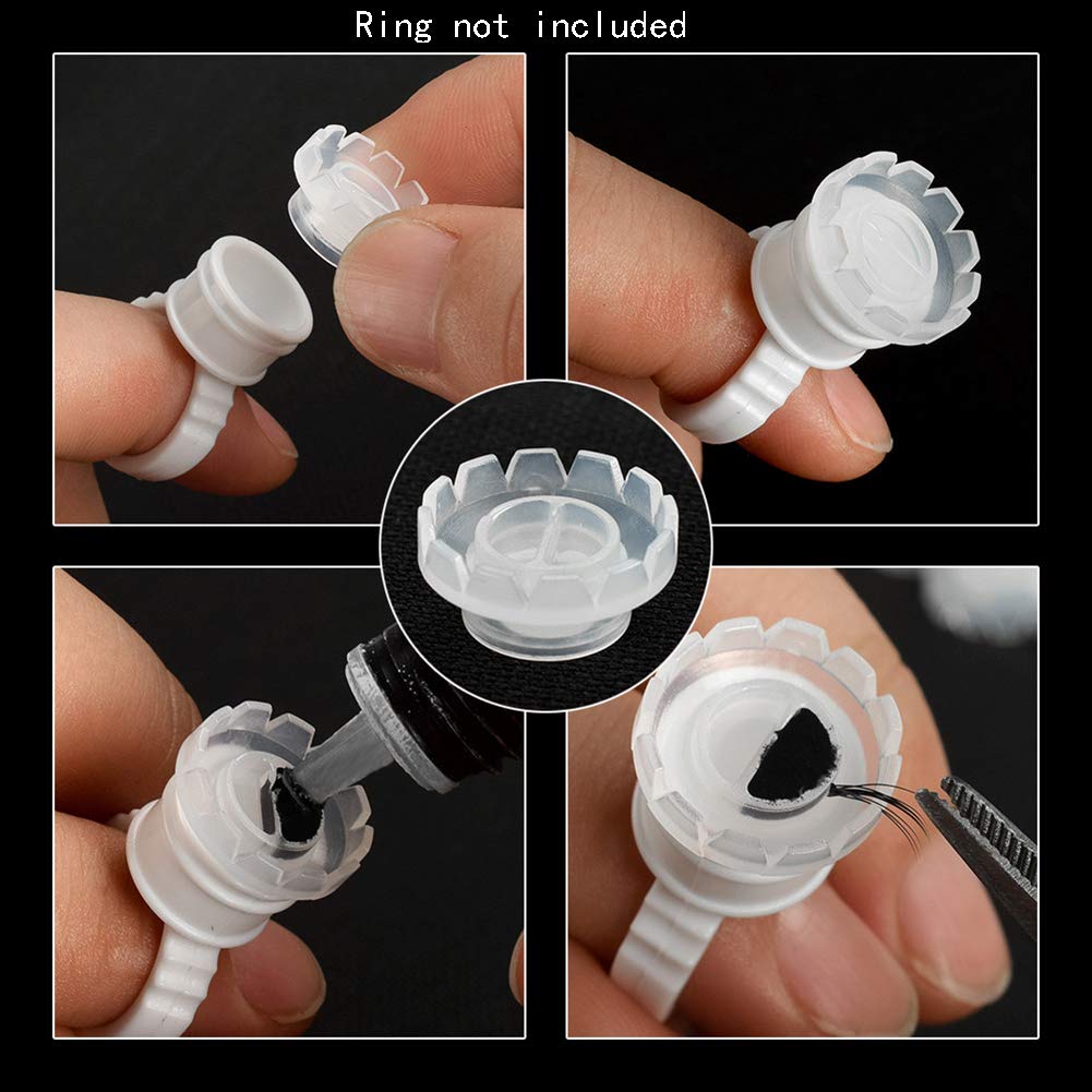 Luckycivia 300 Pcs Lashes Fan Glue Cups, Quick Cup for Sharpening or Closing Volume Fans Eyelash Extensions, Glue Holder and Las
