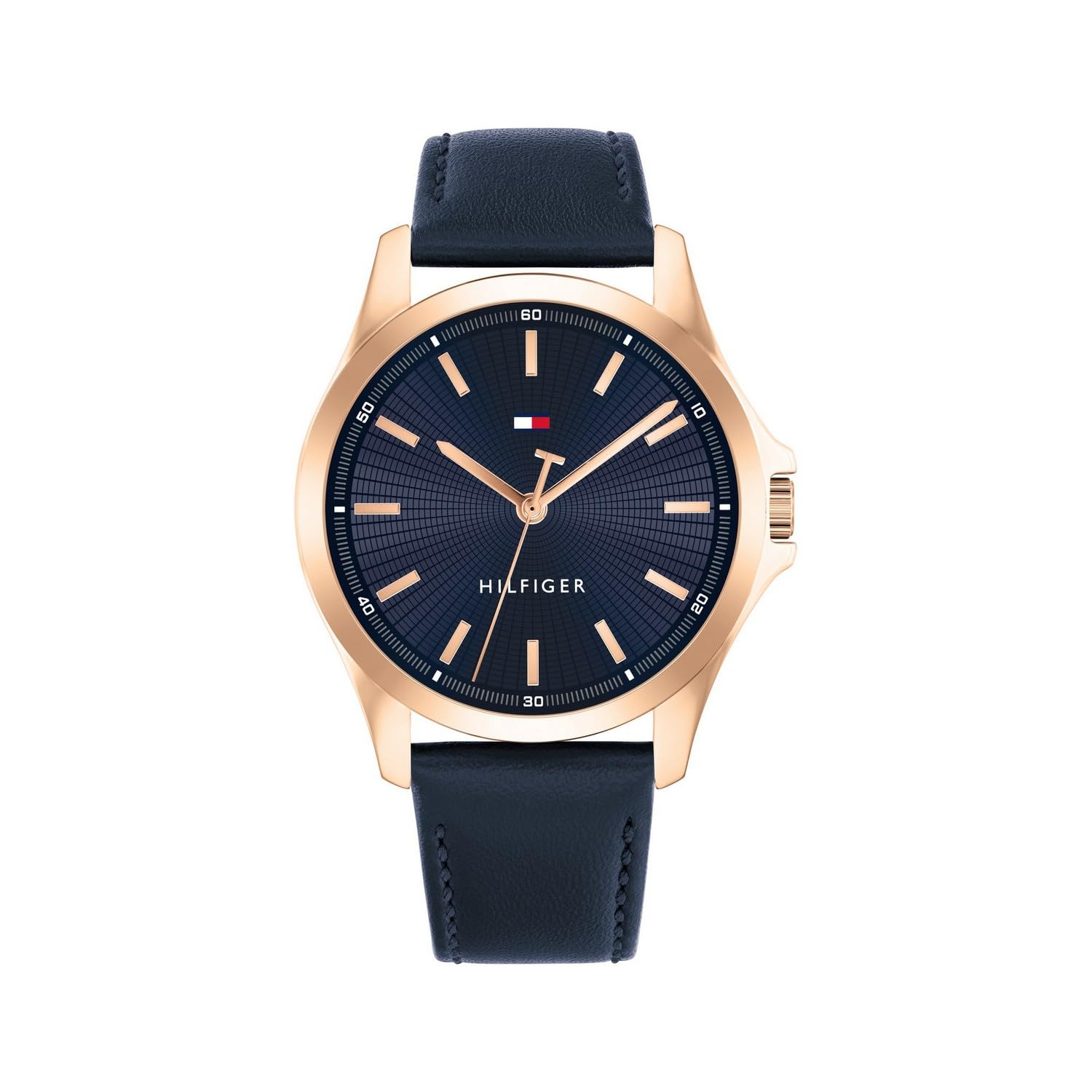 Tommy Hilfiger Bruce Quartz Analog With Blue Dial Blue Leather Strap Watch For Men  Th1792189