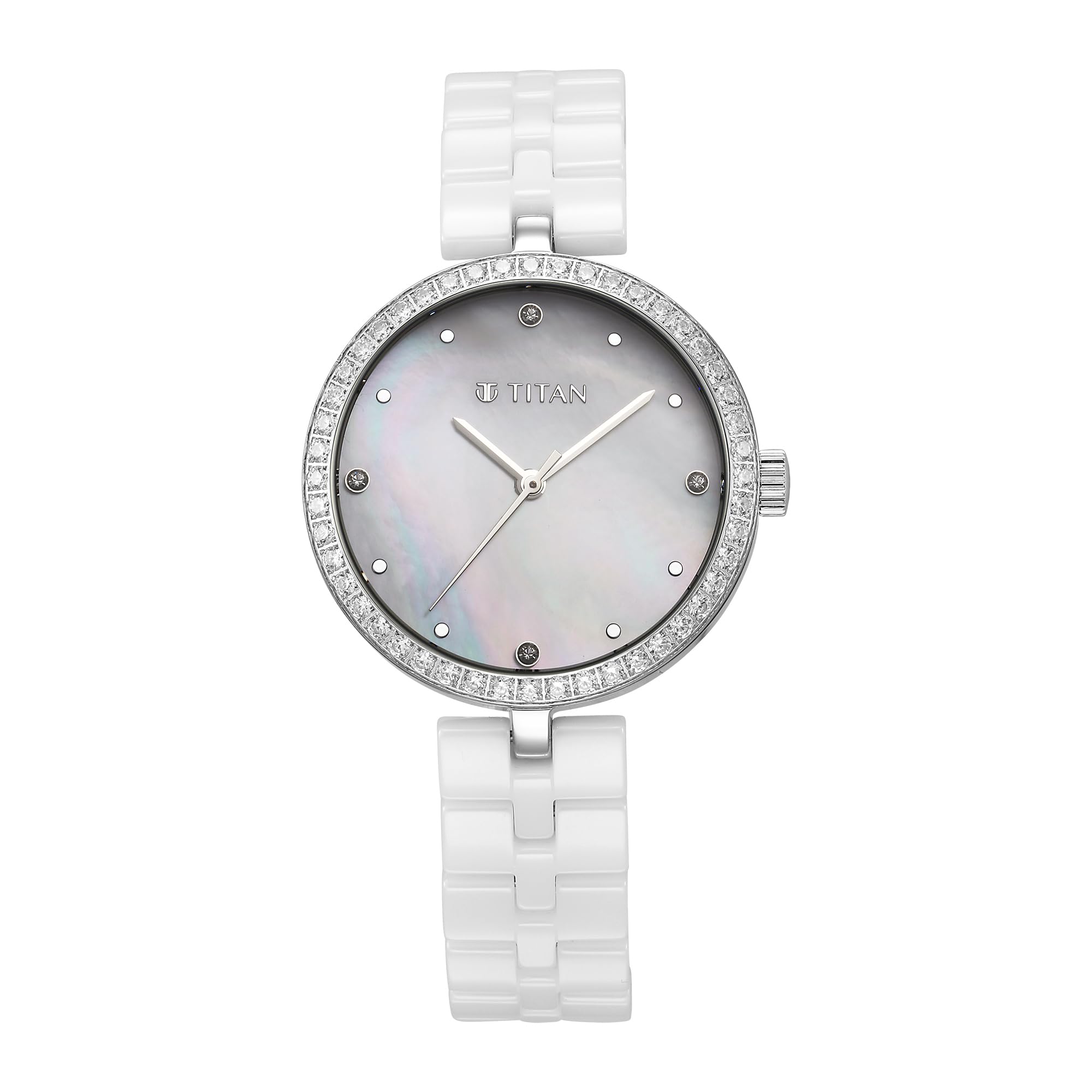Titan Analog Watch For Women, Pearl White, Modern